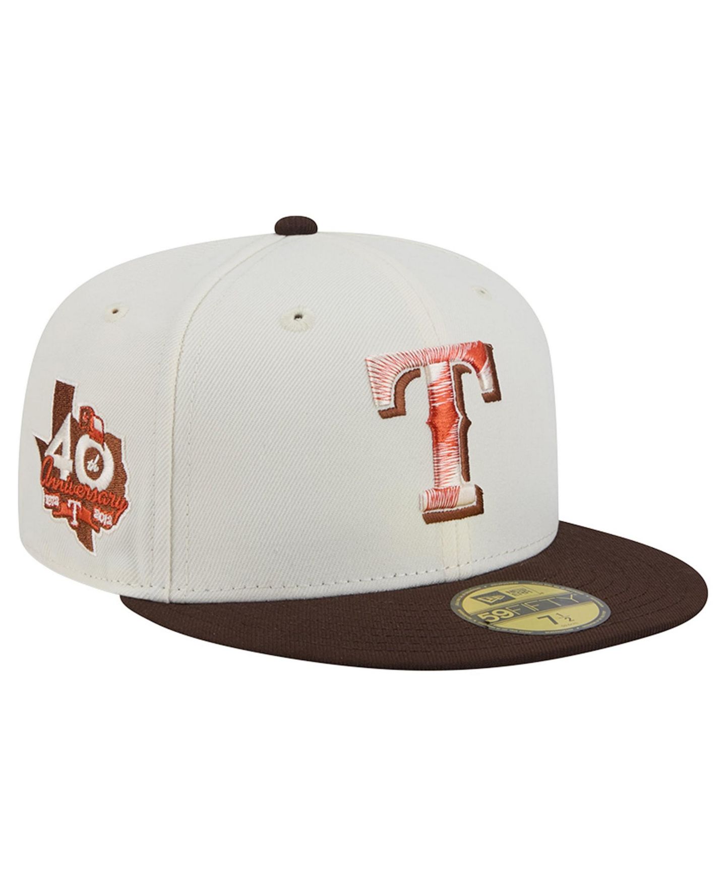 Мужская кепка New Era Natural/Brown Texas Rangers Pumpkin Spice 59FIFTY Fitted Hat — фото 1