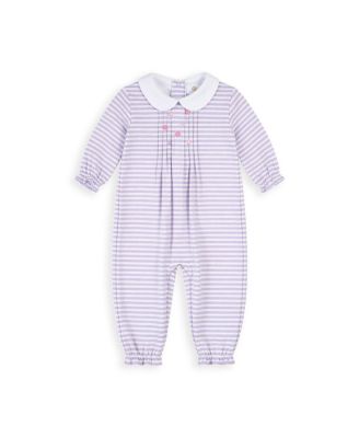 Baby Girl (3M-24M) Stripe Knit Longall with Embroidered Flowers