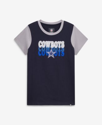 Big Boys and Girls Navy Dallas Cowboys Throwback Glitter Gel T-Shirt