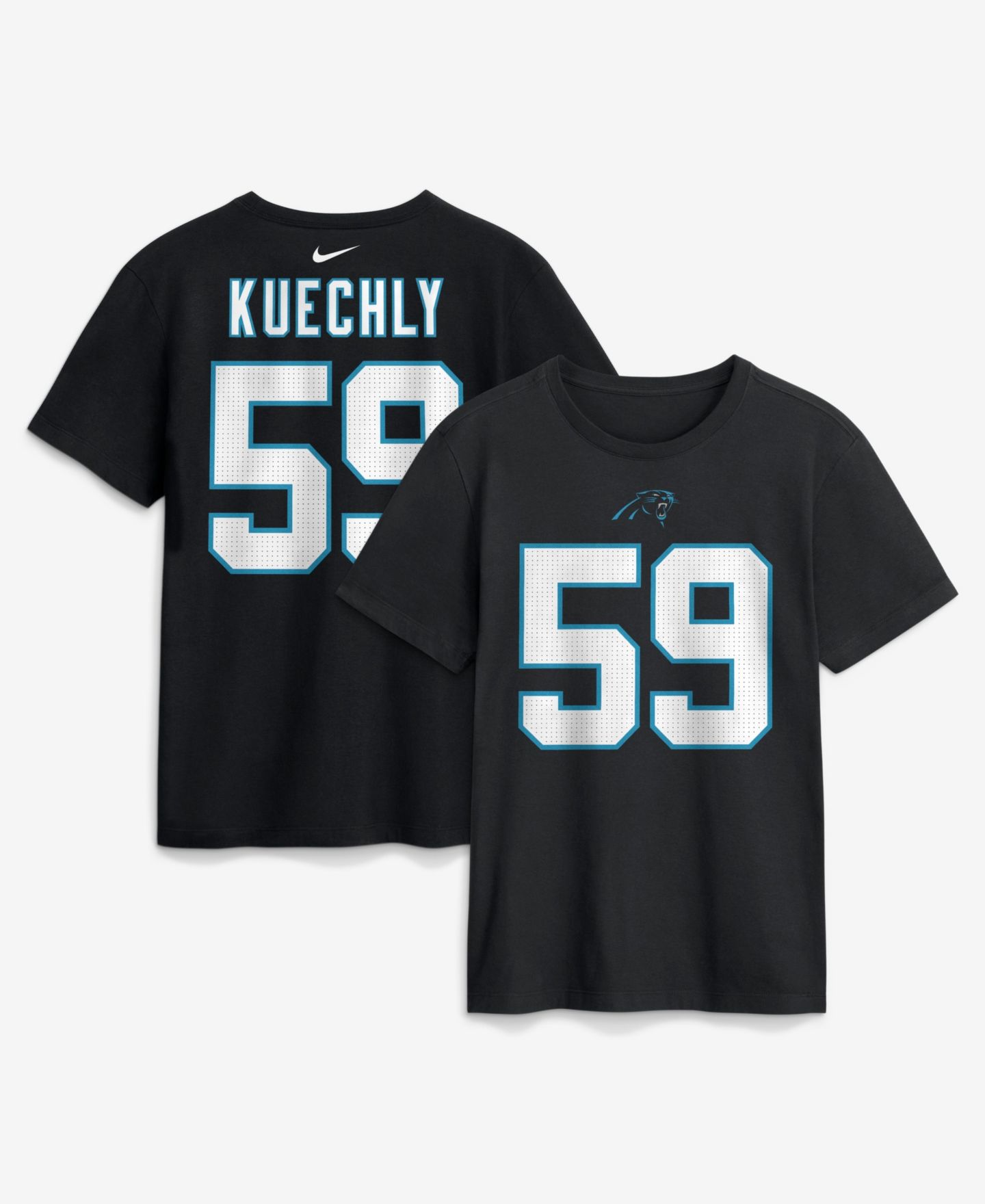 Мужская футболка Nike Luke Kuechly Black Carolina Panthers Retired Name & Number — фото 1