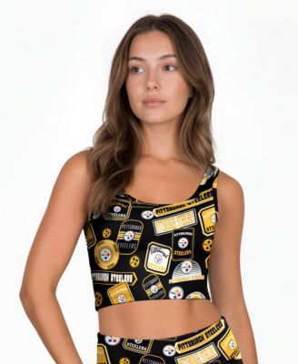 Women's Black Pittsburgh Steelers Grady Allover Print Bralette