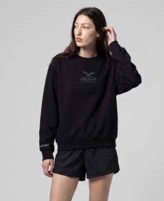 Women's Black Philadelphia Eagles Core Essentials Micro Logo Fleece Sweatshirt