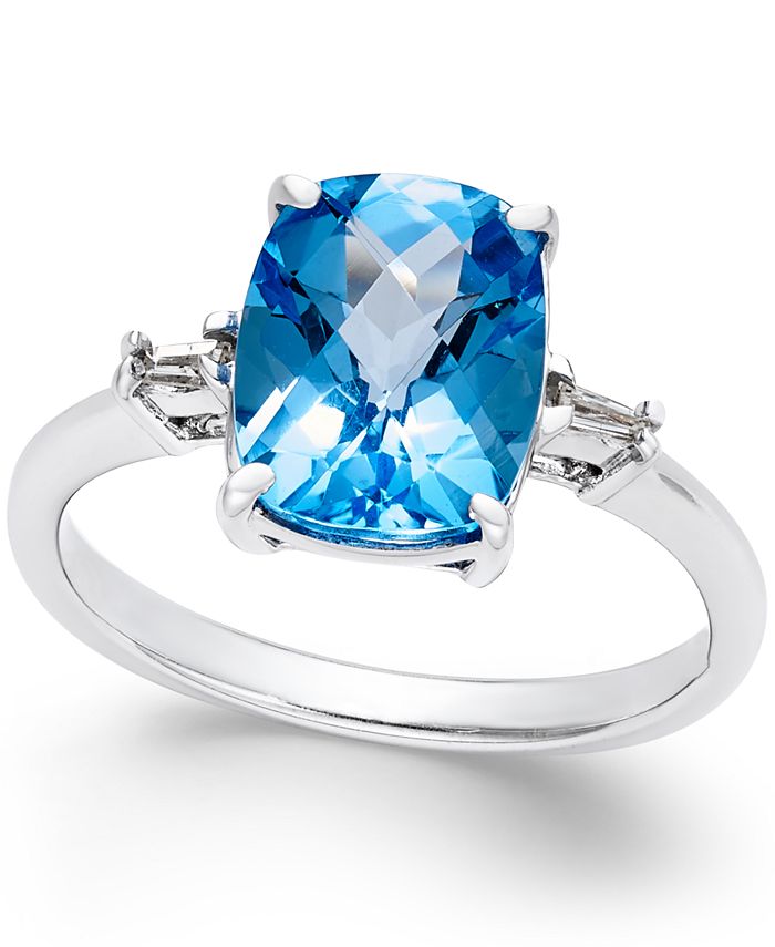 Macy's Swiss Blue Topaz (3-3/4 ct. t.w.) and Diamond Accent Ring in ...