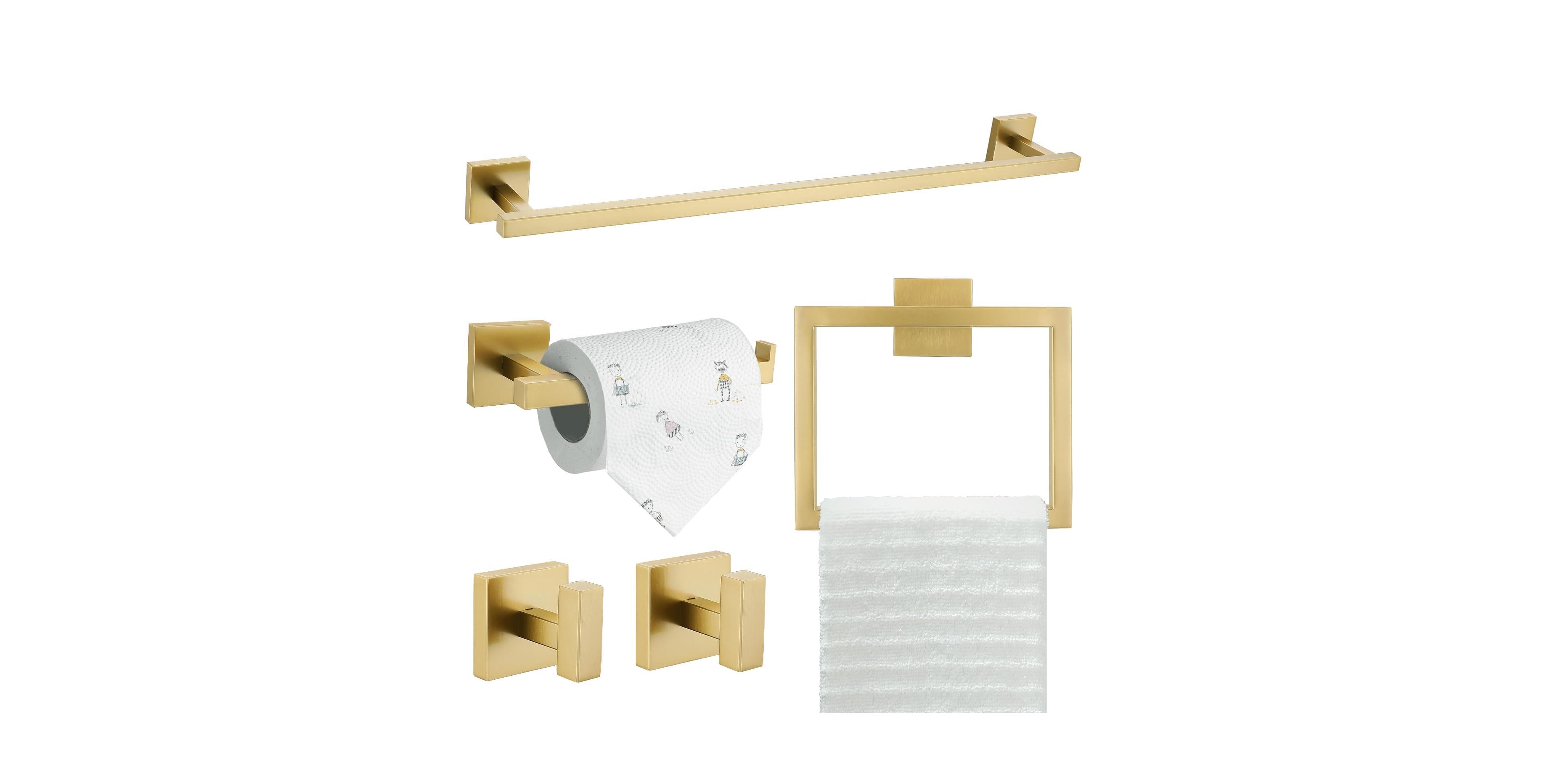 Cyqbd 5 Piece 23.6" Bathroom Hardware Accessories Set Brushed