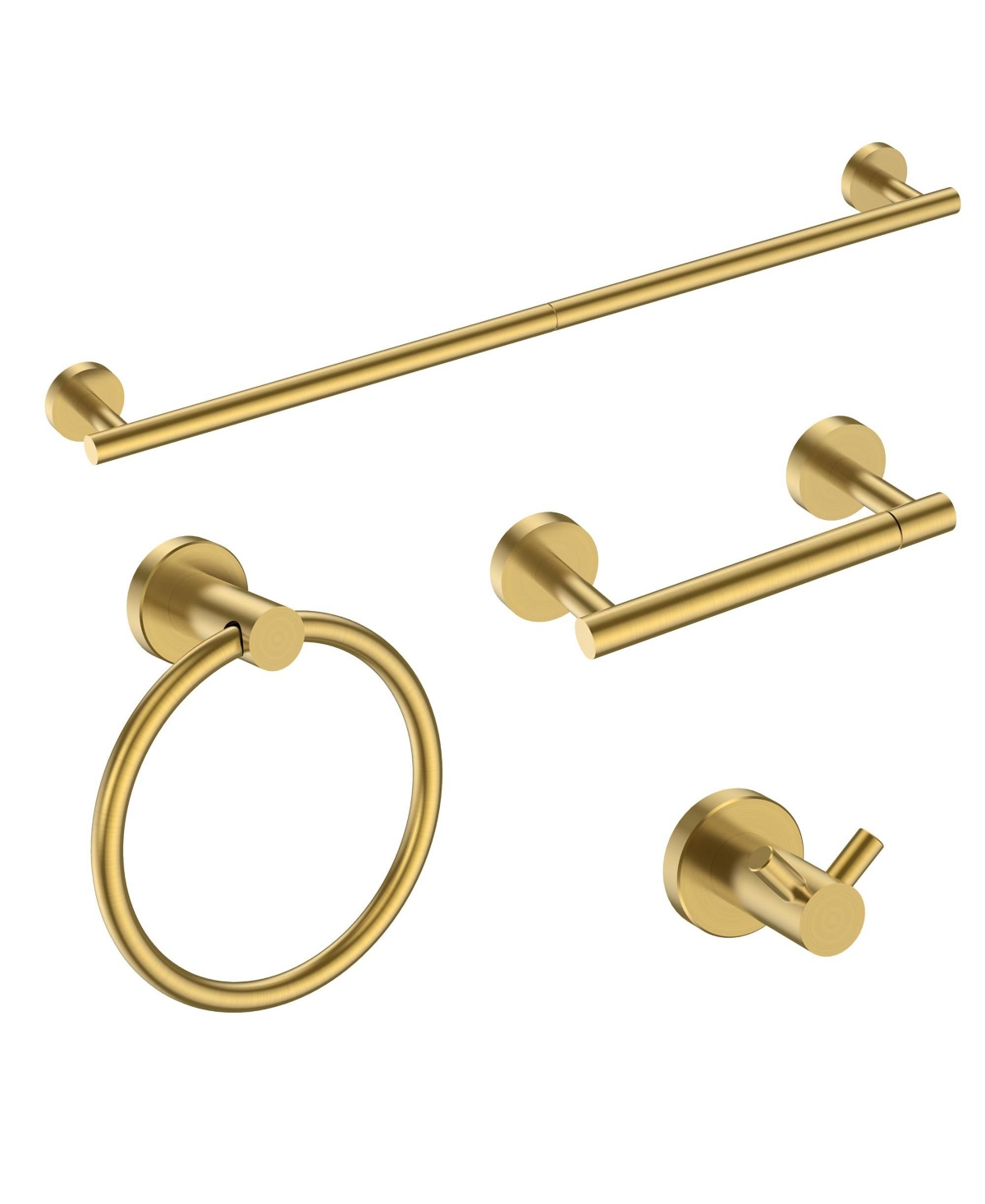 Cyqbd 4 Piece 24" Bathroom Hardware Set Towel Bar - Brushed gold