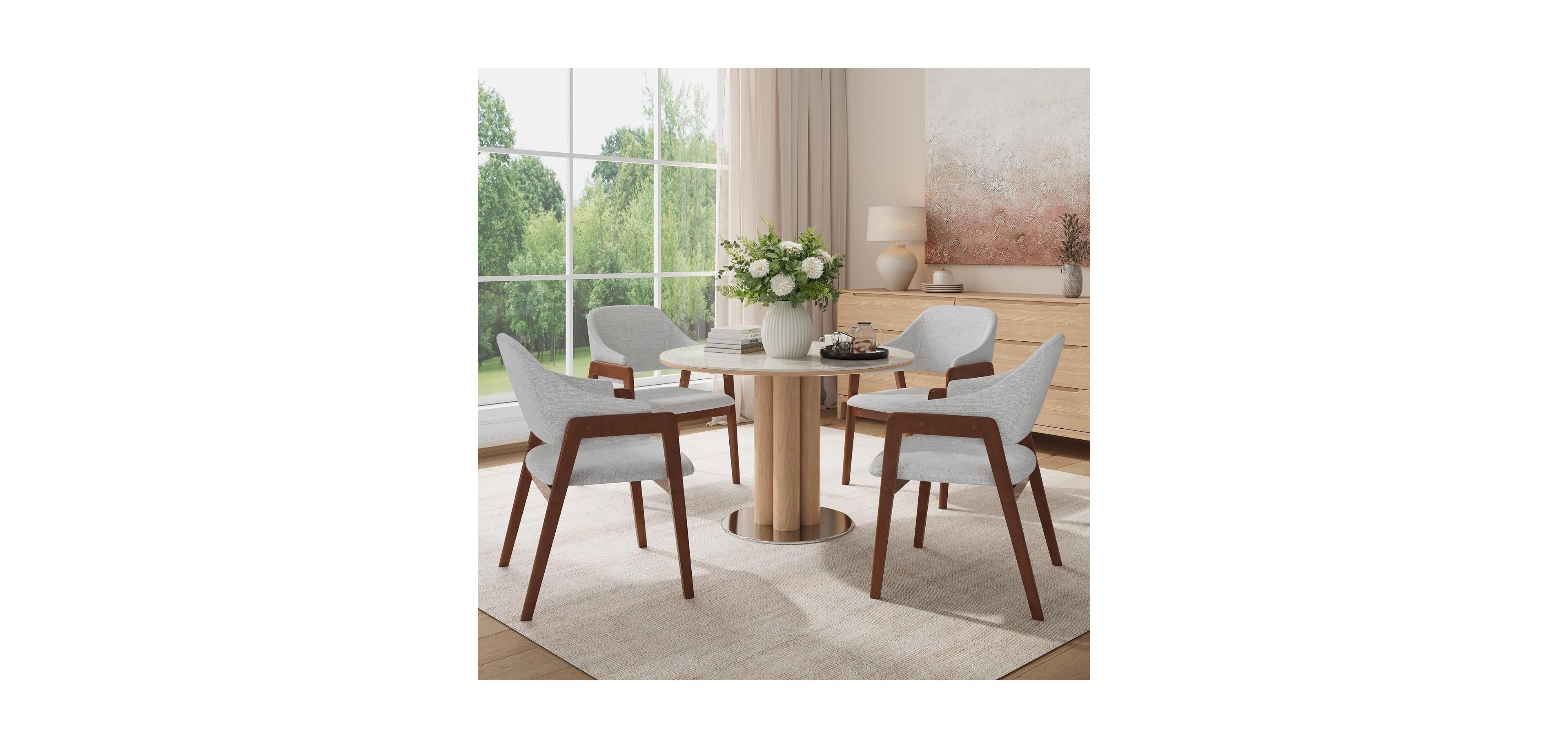 gaomon Set of 4 Upholstered Dining Chairs with Wood Frames