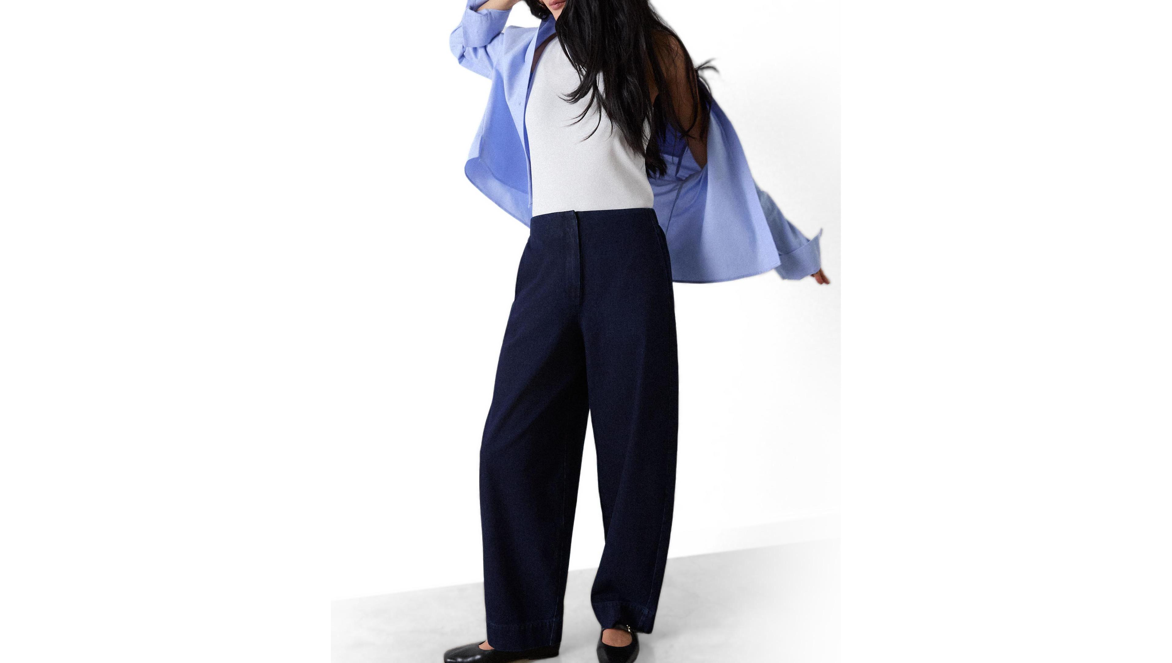 Whistles Women's High Rise Clean Barrel Trouser