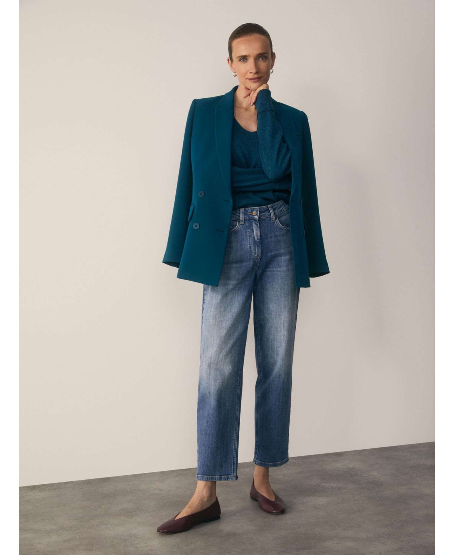 Women's Bellori Cashmere Long-Sleeve Scoop Neck Sweater