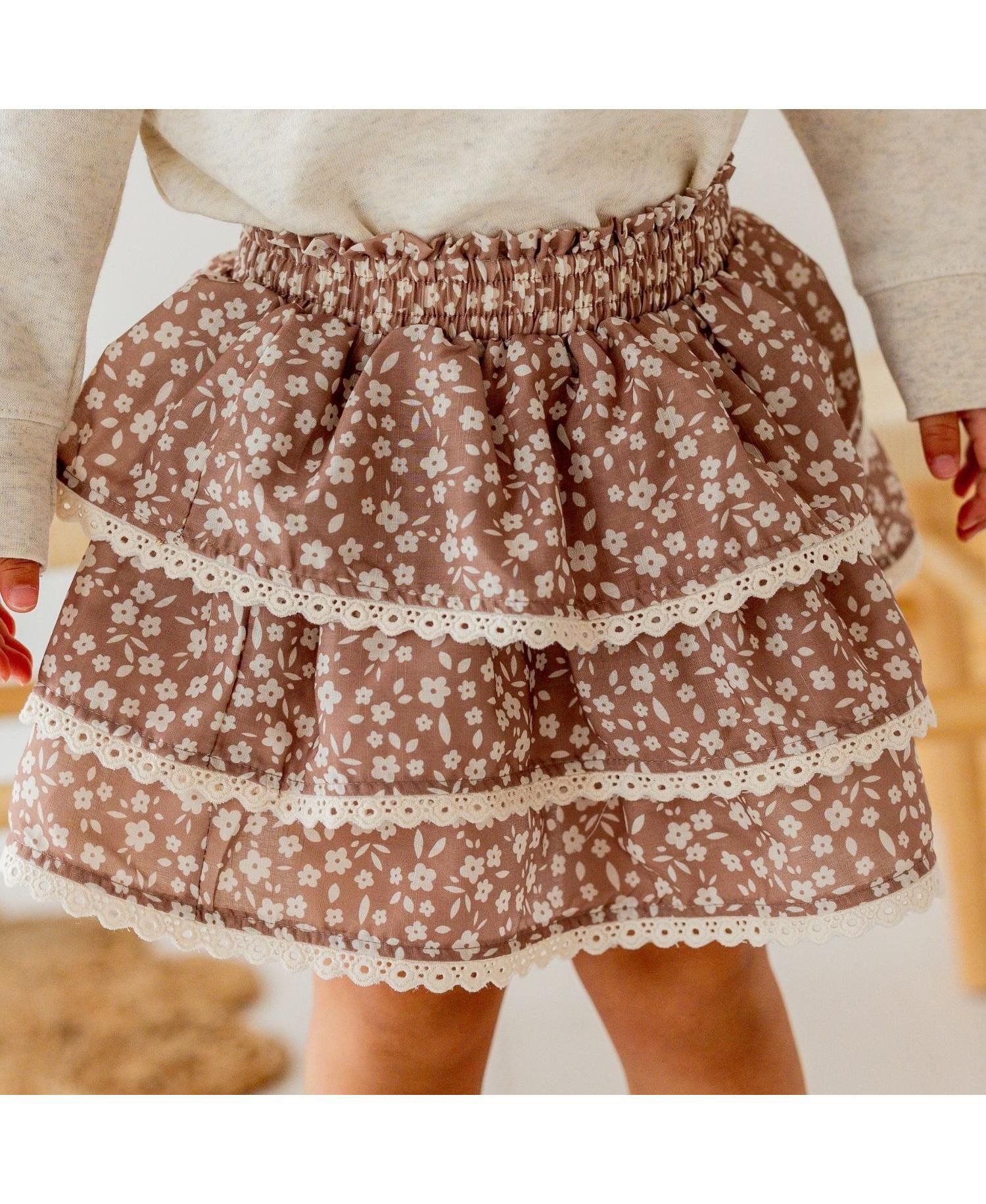 Baby Girls Mocha Floral Skort