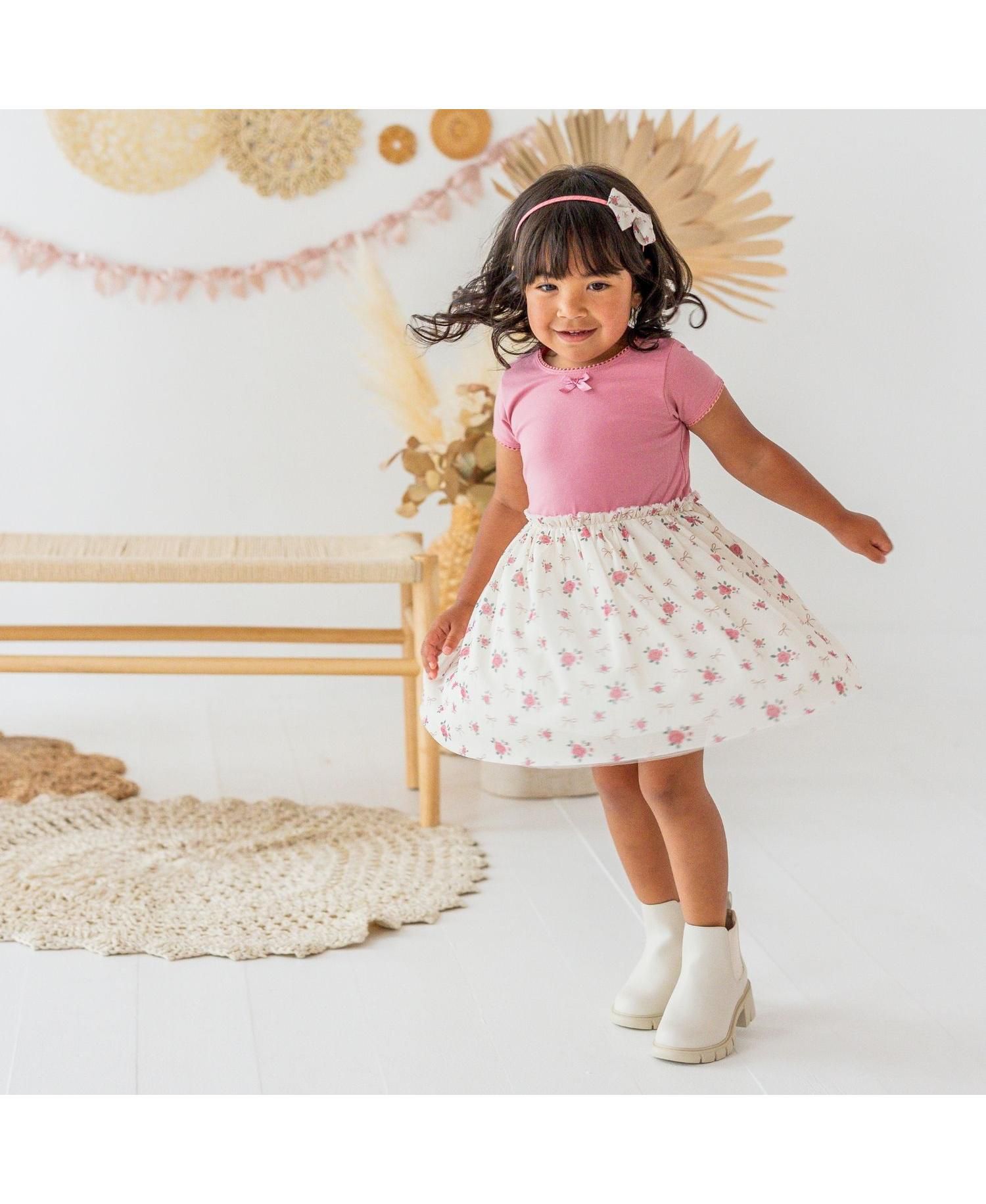 Baby Girls Coquette Rose Short Sleeve Tutu Dress