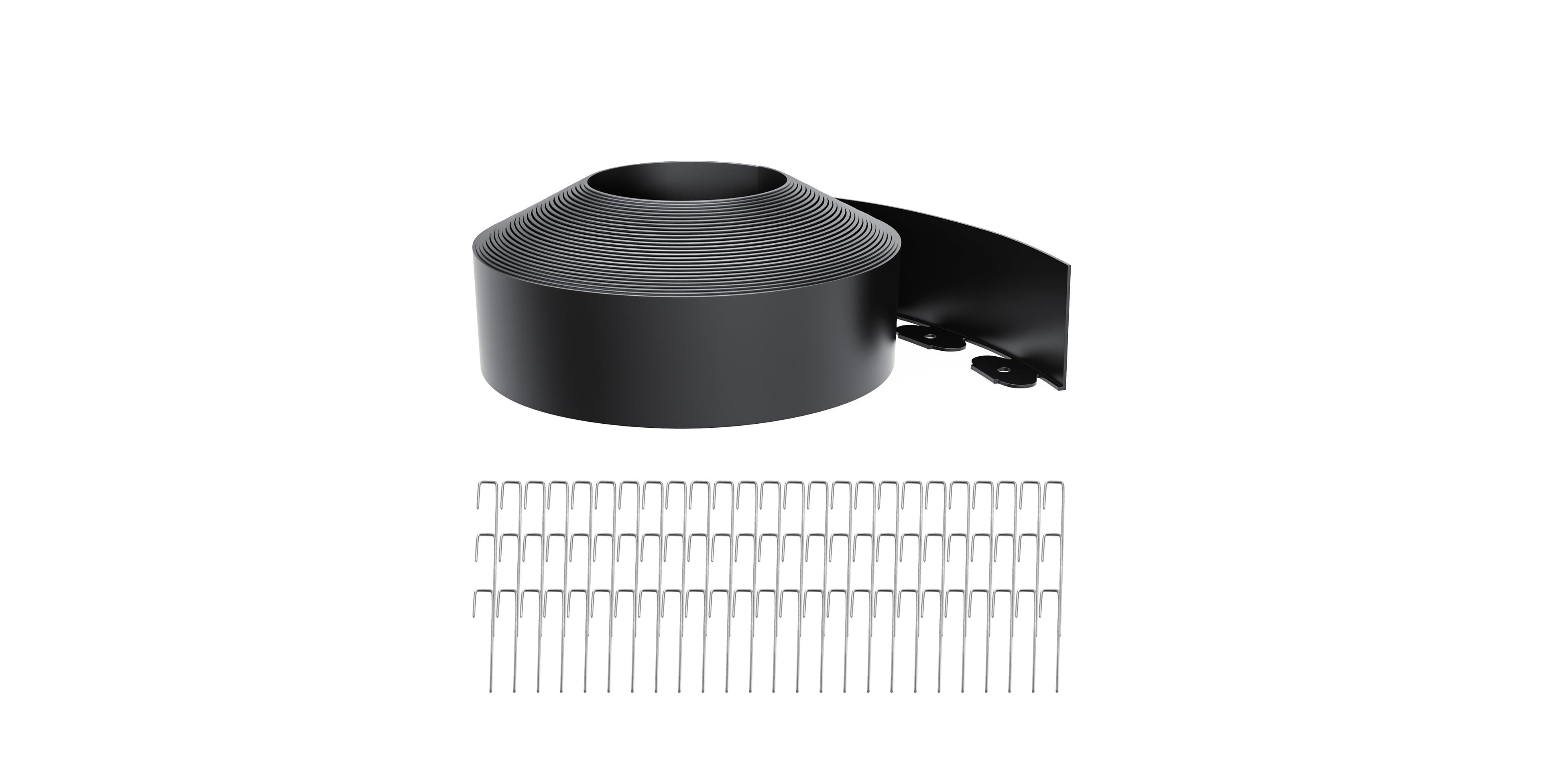 Aofar 4IN Tall 60ft Plastic Landscape Edging With 75 Metal Spikes