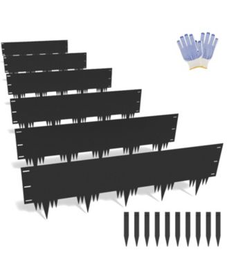 6-piece steel garden edging set including 6 anchoring stakes suitable for gardens