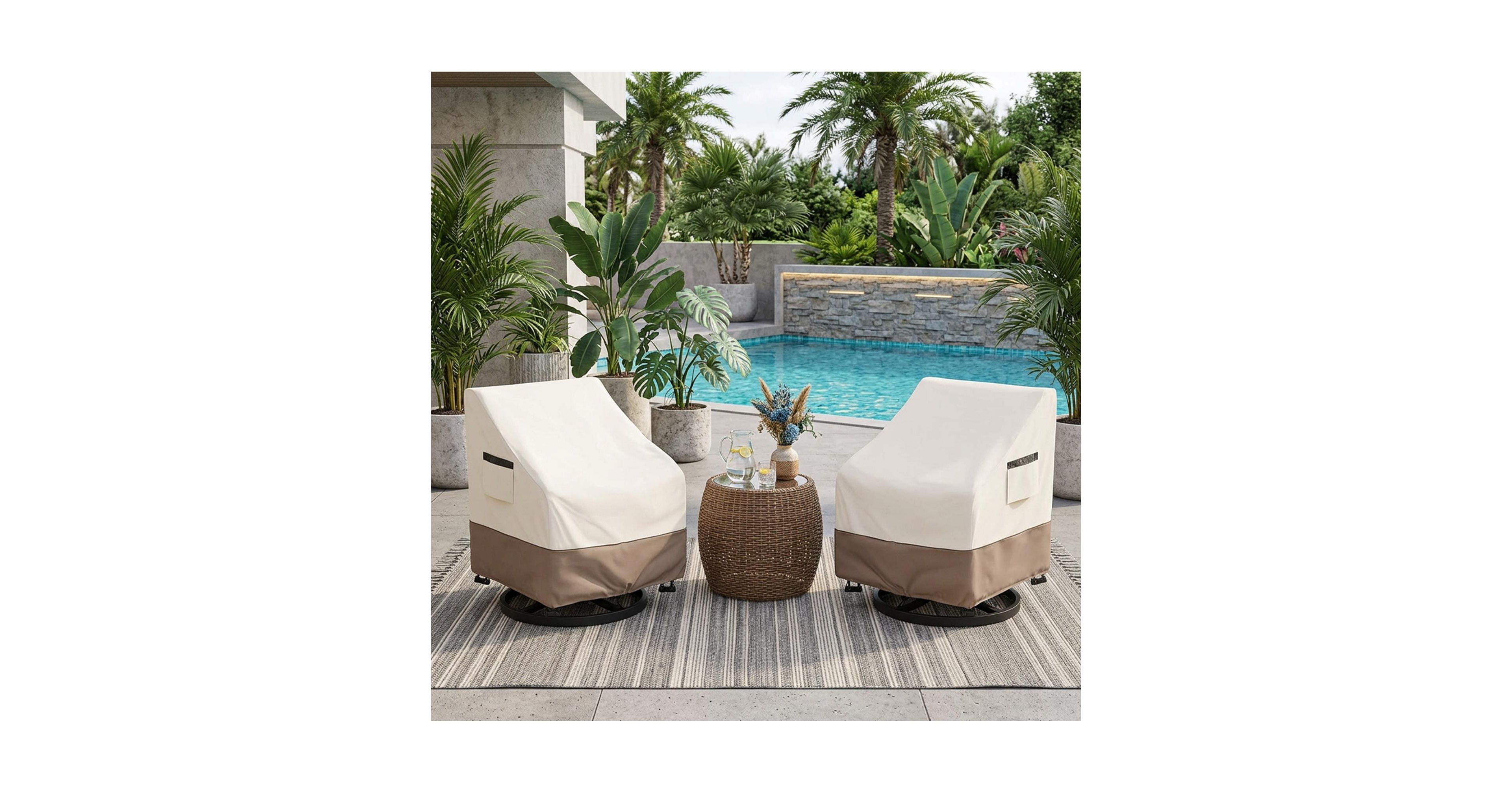 gaomon Patio Chair Covers 2 Pack, 600D Oxford Waterproof Uv Resistant, Outdoor Furniture Protector