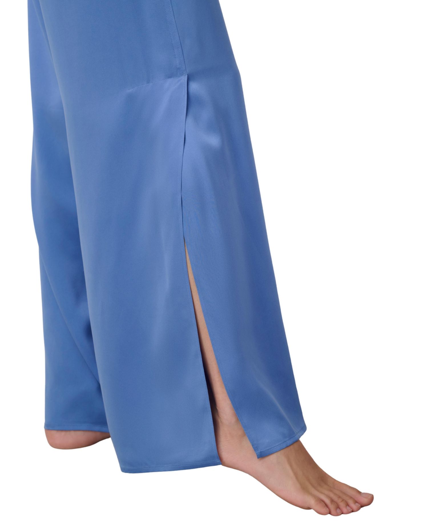 Women's Silk Tie-Front Top and Wide-Leg Pants, 2-Piece Set
