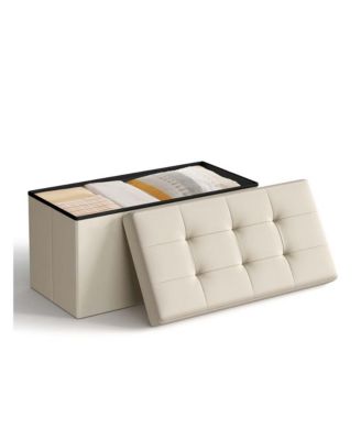 30-Inch Folding Storage Ottoman Bench for Bedroom and Living Room