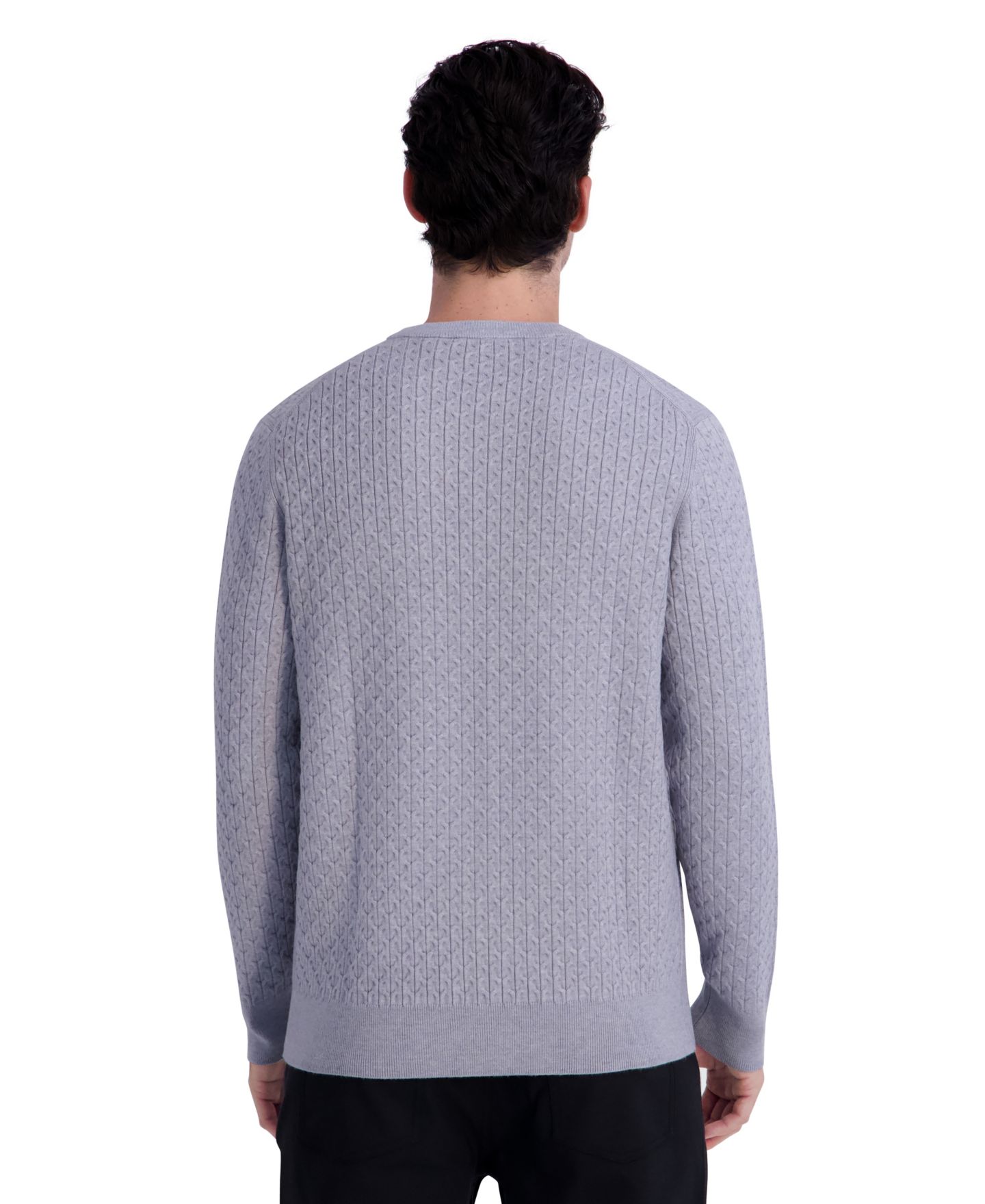 Мужской свитер KARL LAGERFELD PARIS Textured Crewneck, цвет: Меланжевый серый — фото 5