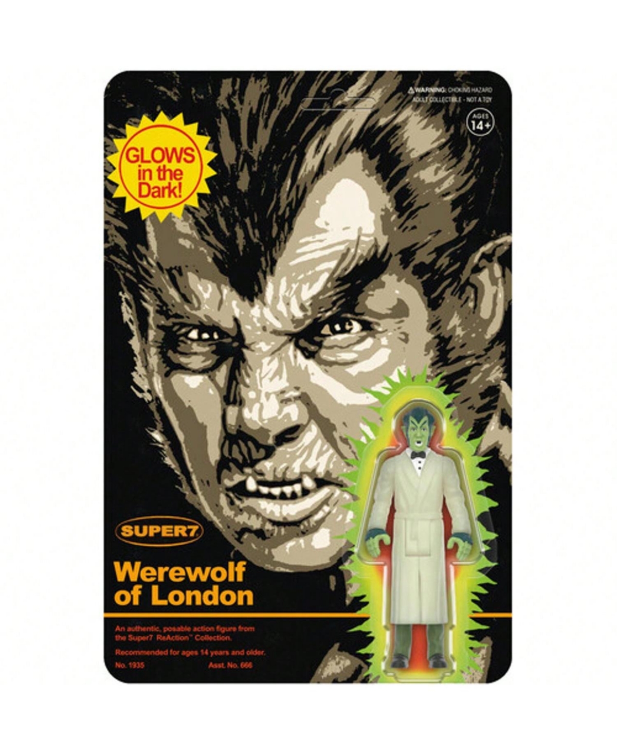Super7 Werewolf of London (Monster Glow) Glow-in-the-Dark Action Figure, Ages 14+