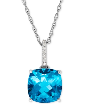 image of Blue Topaz (5-1/4 ct. t.w.) and Diamond Accent Pendant Necklace in 14k Gold (Also Available in Amethyst)