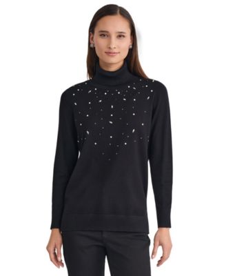 Women's Embellished Long-Sleeve Turtleneck Sweater