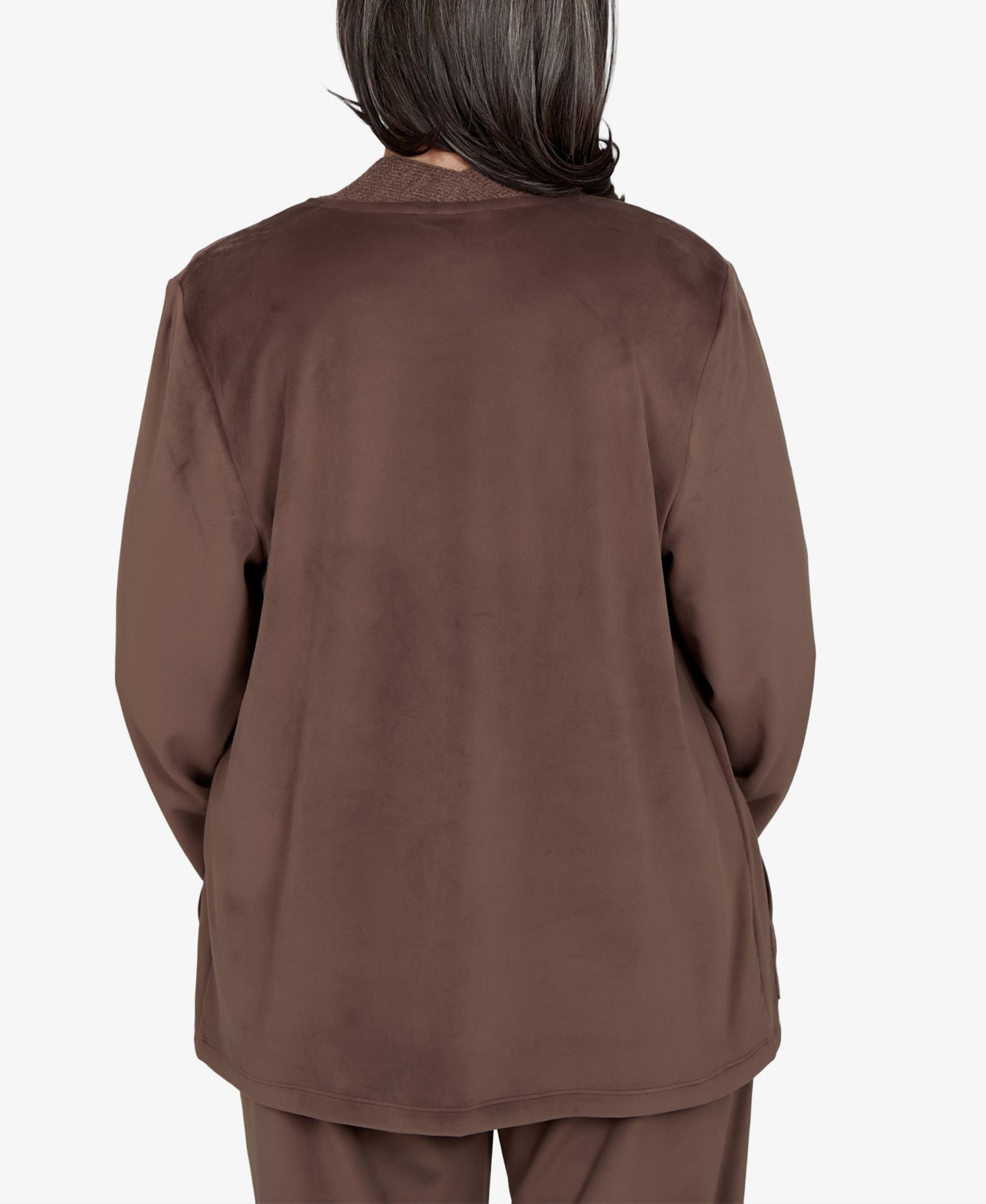 Petite Shawl-Collar Pocket Long-Sleeve Cardigan Sweater