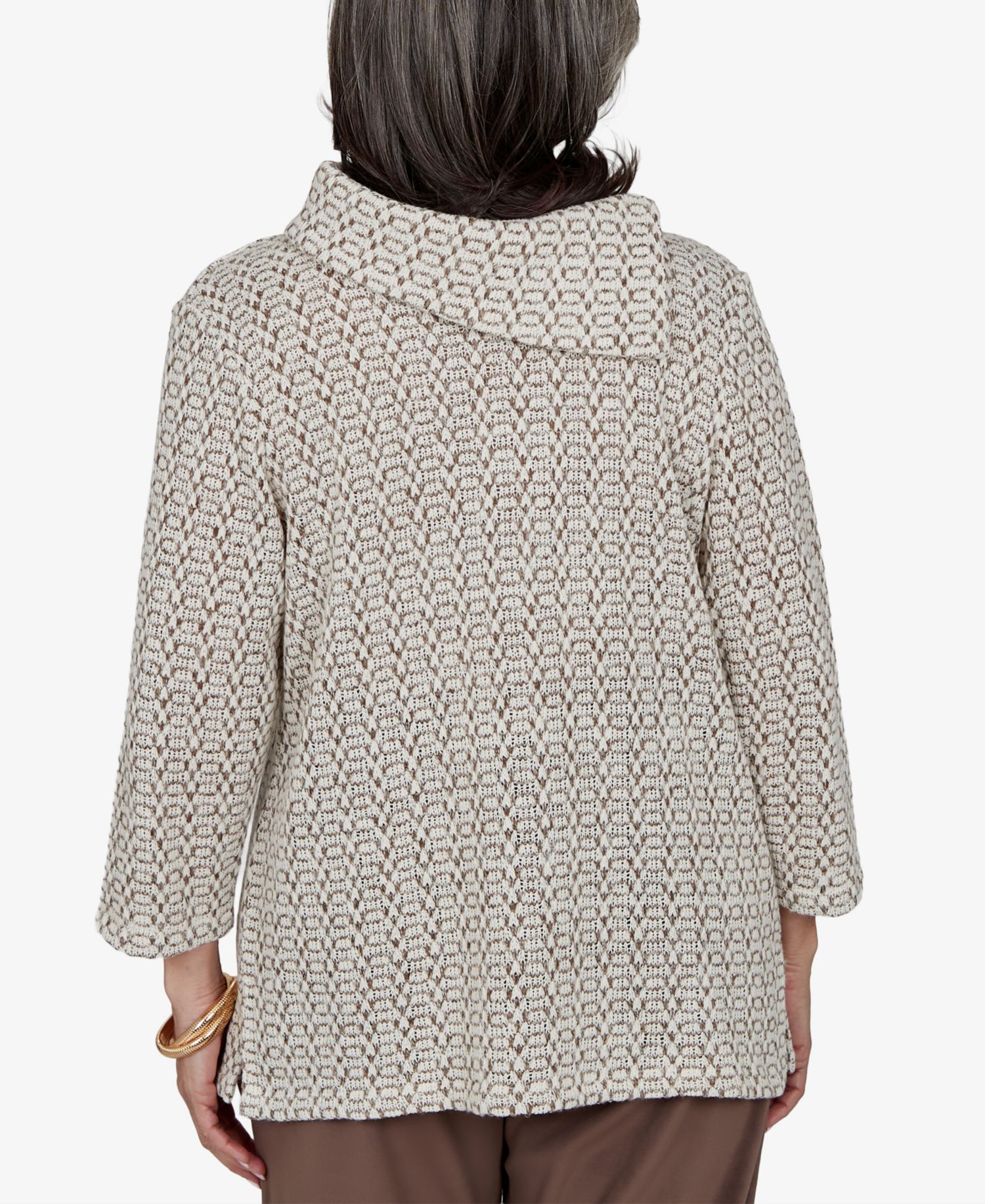Petite Cowl Neck 3/4-Sleeve Knit Blouse