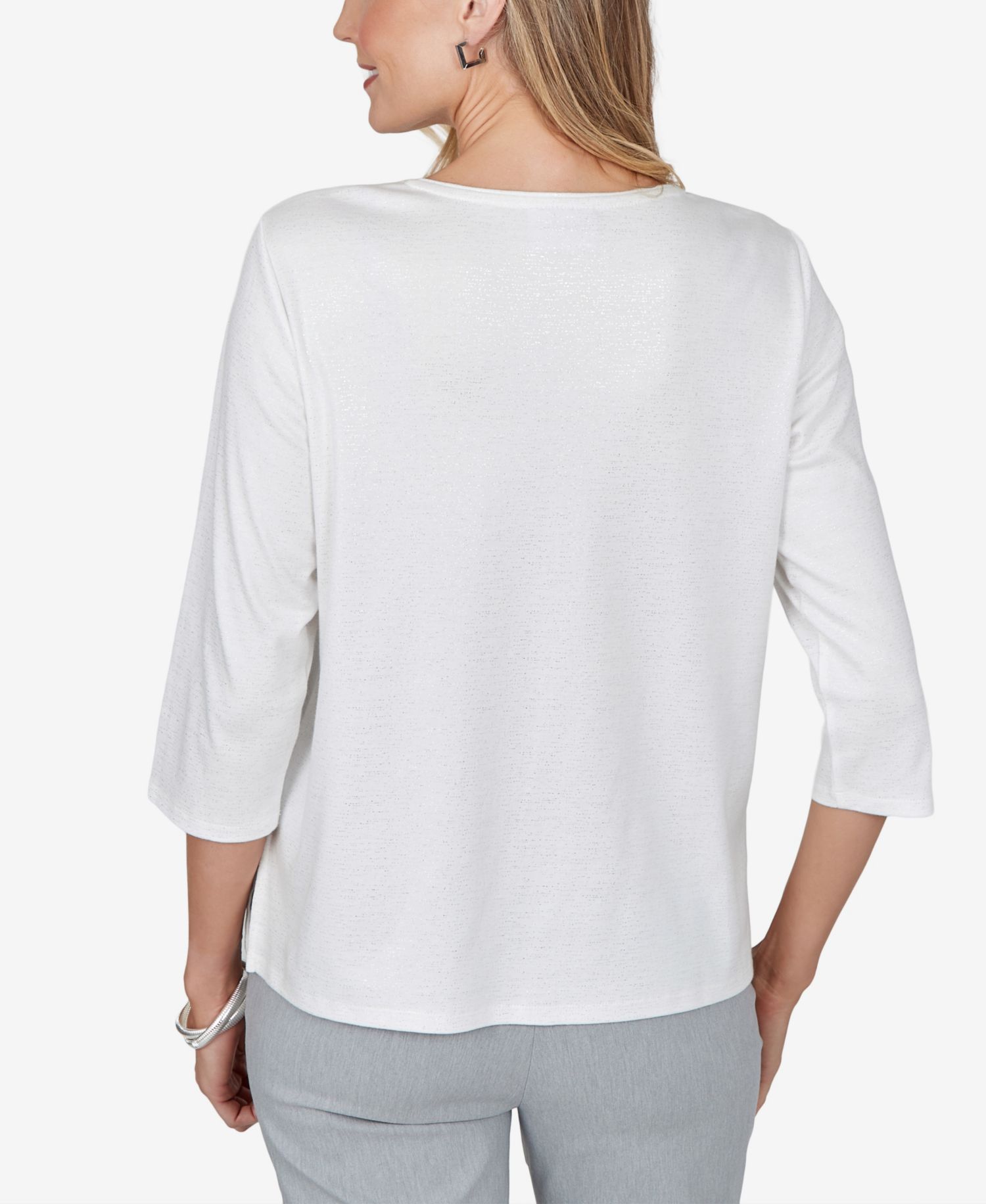 Petite Crewneck 3/4-Sleeve T-Shirt
