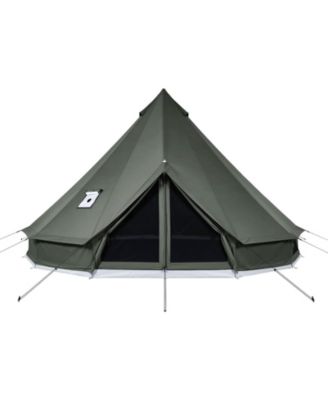 Canvas Bell Camping Tent, Stove Jack, 7 Person for Camping, Travel and Outdoor Activities