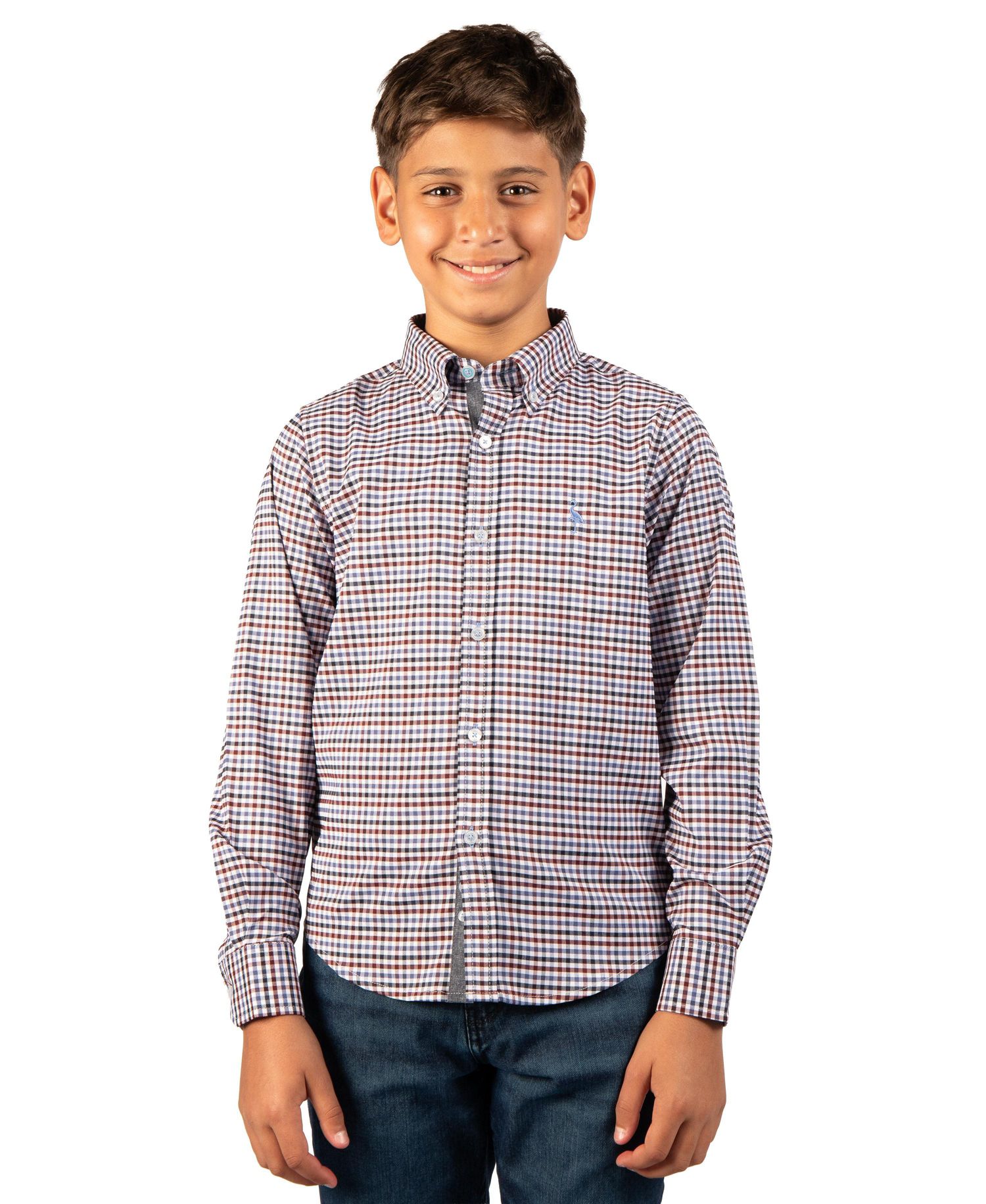 Boys' 8-20 Signature Gingham Button-Down Long Sleeve Shirt