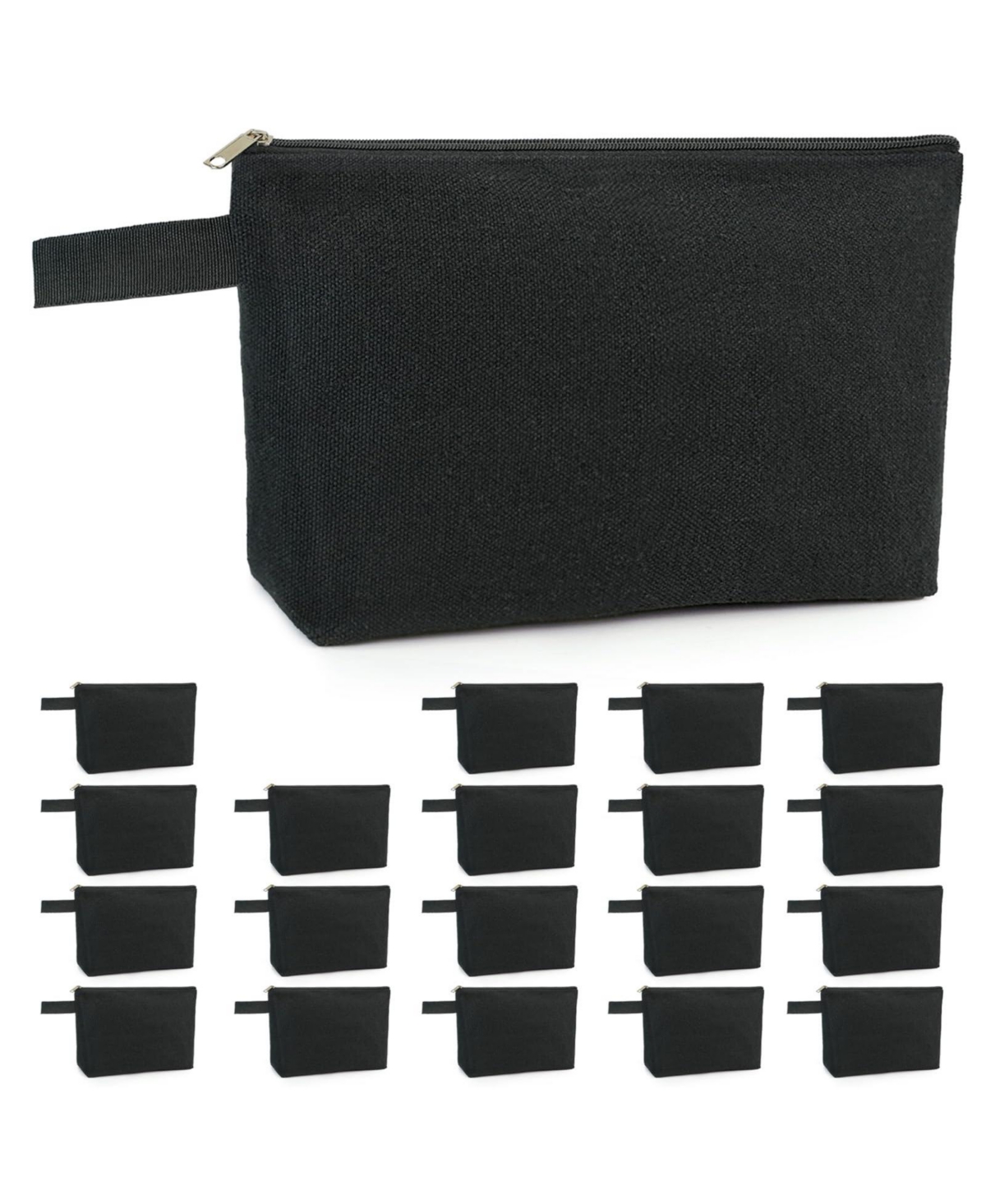 Xdovet 20 Canvas Zipper Pouches Bulk Blank Multi purpose Pouch