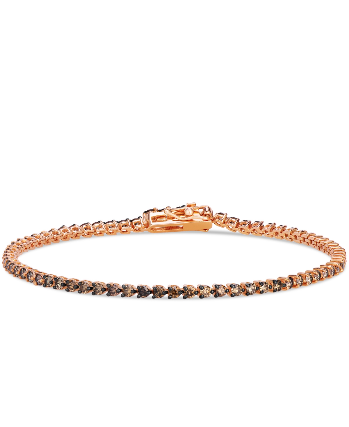 Le Vian Chocolate Diamond Tennis Bracelet (2 ct. t.w.) Strawberry Gold in 14k Rose Gold - Rose Gold