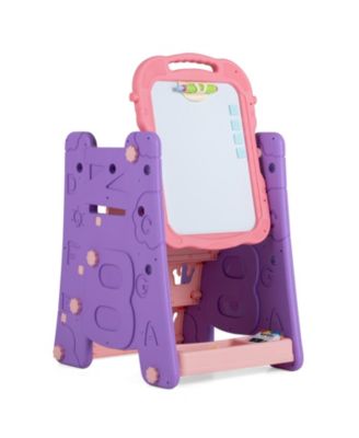 3 in 1 Art Easel for Kids with Book Rack, Height Adjustable Standing Easel, Age 3