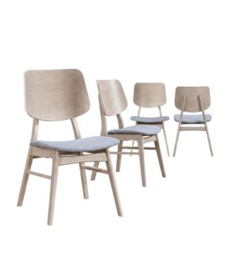 Solid Wood Upholstered Dining Chairs for Kitchen and Dining Room,Set of 4