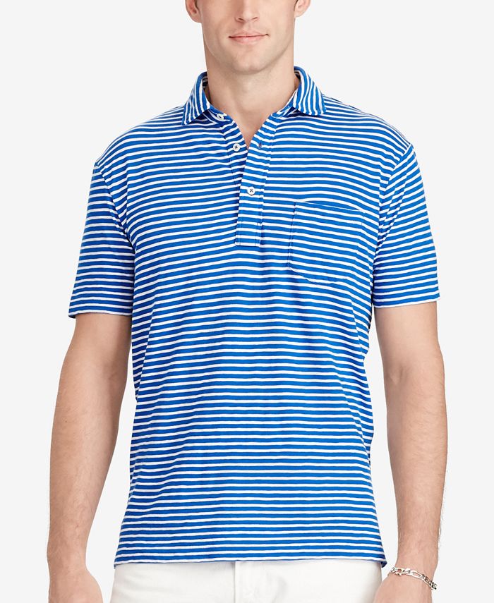 Polo Ralph Lauren Men's Striped Jersey Pocket Polo Shirt Blue Size Medium main image 0