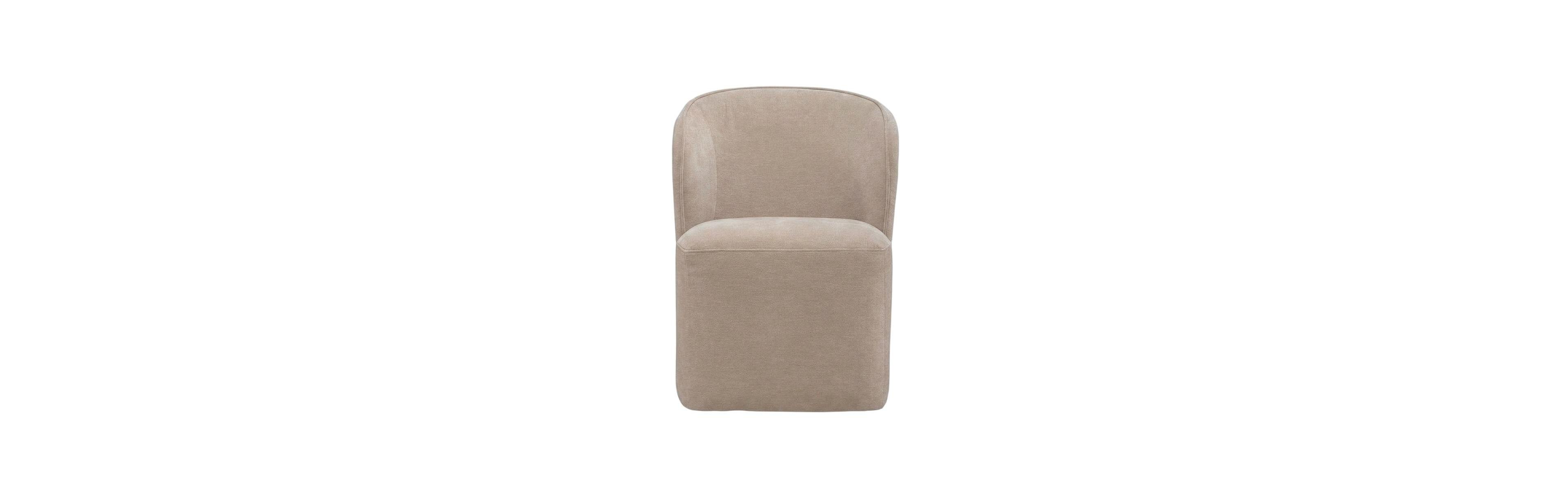 Starlight Canyon Home Solid Wood Upholstered Accent Dining Chair with Castors, Eclectic Style, Rounded Arm Wicker