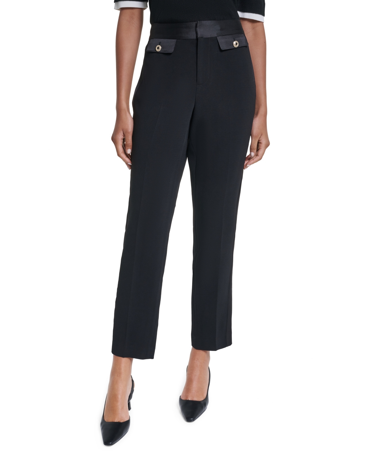 Karl Lagerfeld Paris Women's Satin Straight Dress Pants