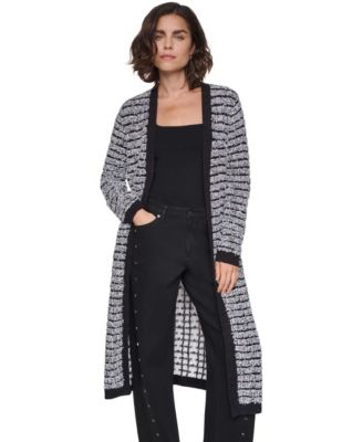 Women's Fuzzy Stitch Long-Sleeve Open-Front Fuzzy-Knit Cardigan Sweater