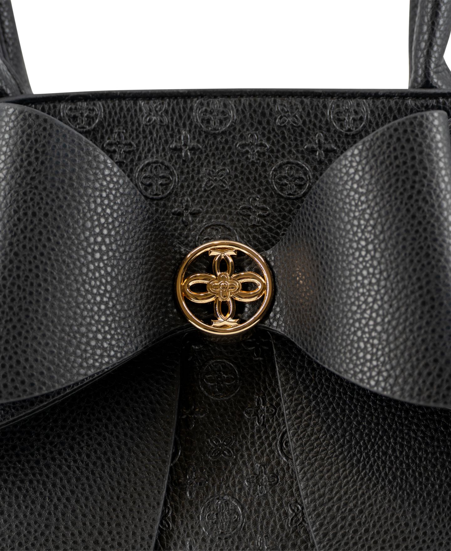 Женская сумка LIKE DREAMS Royal Bow Gold-Tone Medium Satchel Handbag, цвет: Чёрный — фото 6