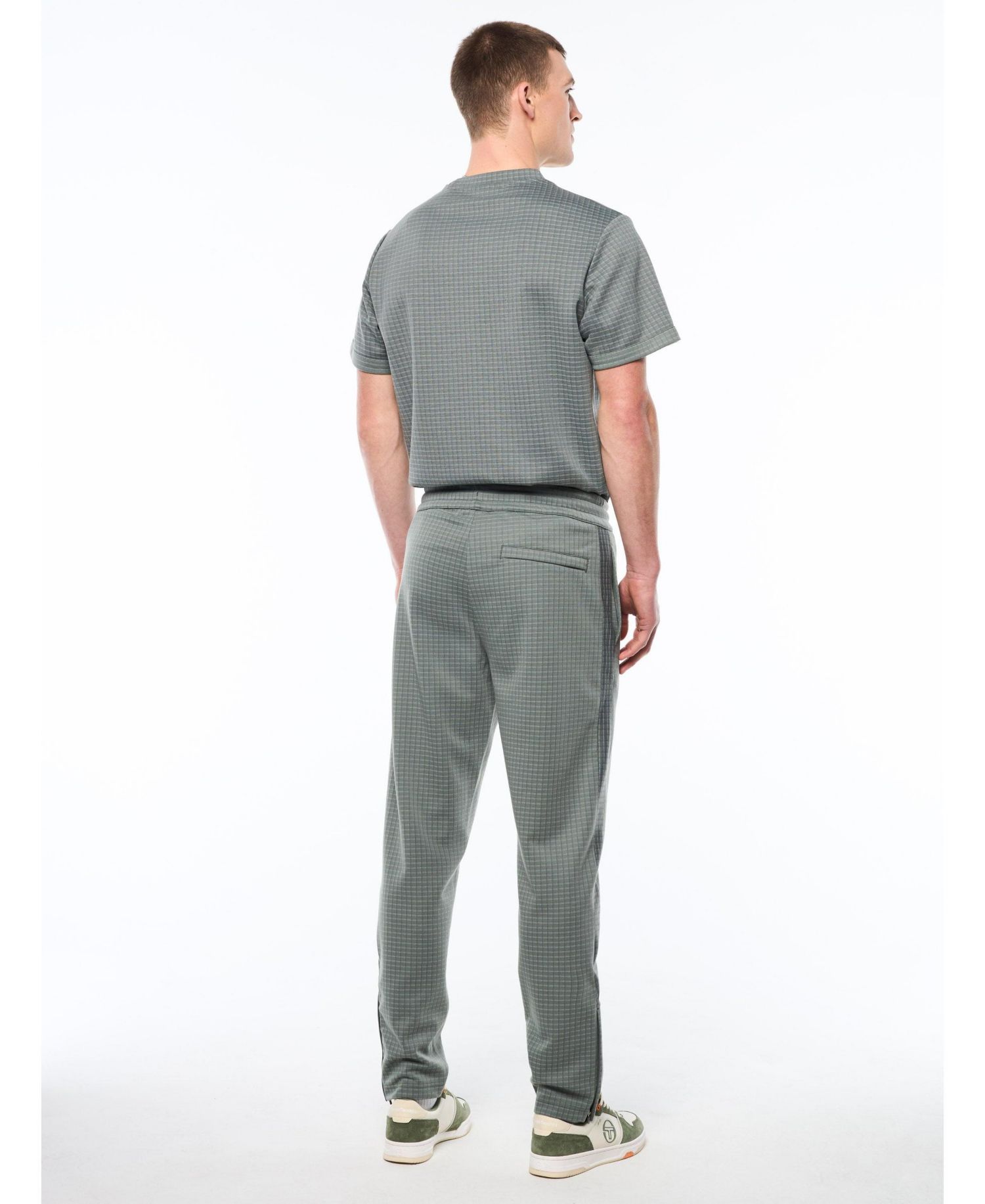 Men's Rete Stretch Allover Check Track Pants
