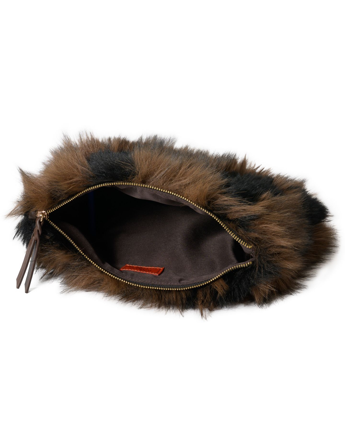 Женский клатч Sunwin Sophia Evening Small Clutch Faux Fur Handbag, цвет: Коричневый — фото 4