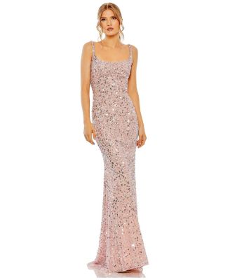 Women's Sequined Low-Back Slip Gown