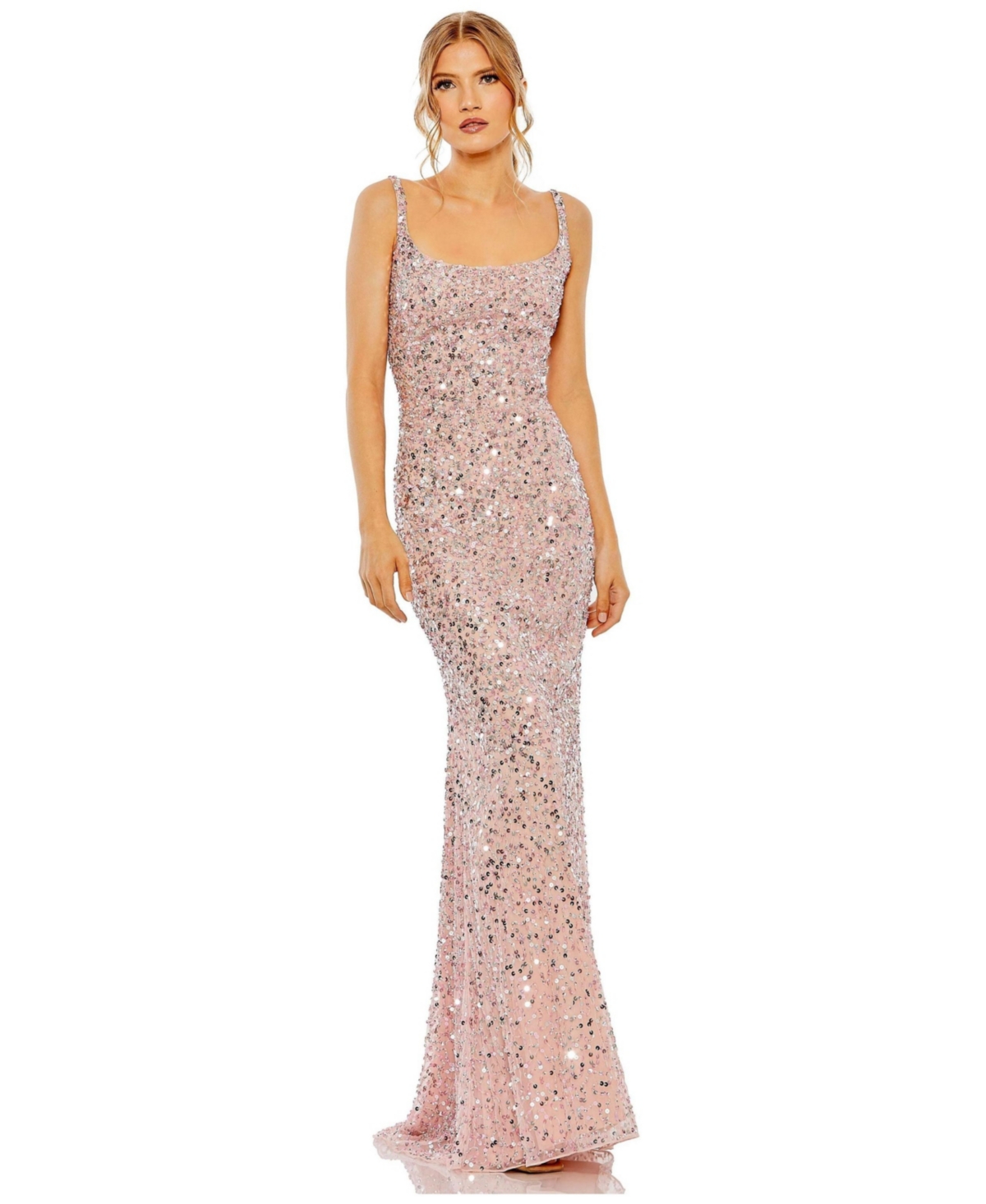 Mac Duggal Women's Sequined Low-Back Slip Gown