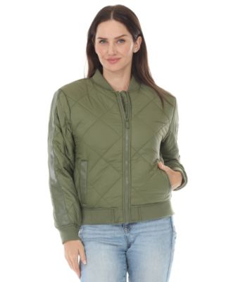 Women's Quilted Zip-Front Bomber Jacket