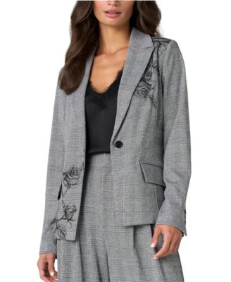 Women's Plaid Notch-Collar Blazer