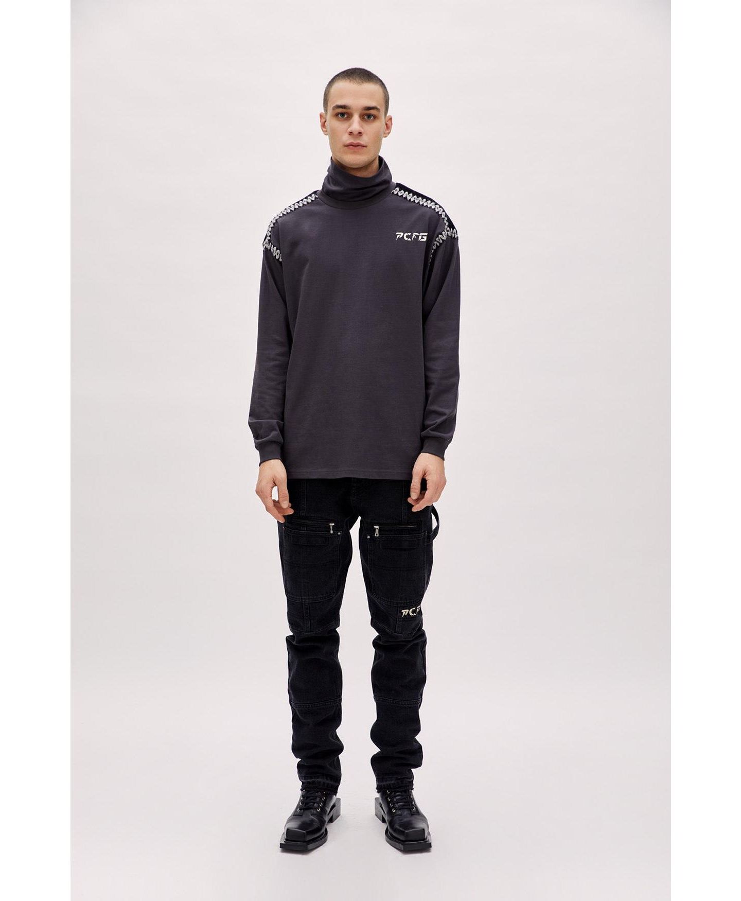 Мужская футболка PCFG Cotton High Neck, цвет: Угольный — фото 5