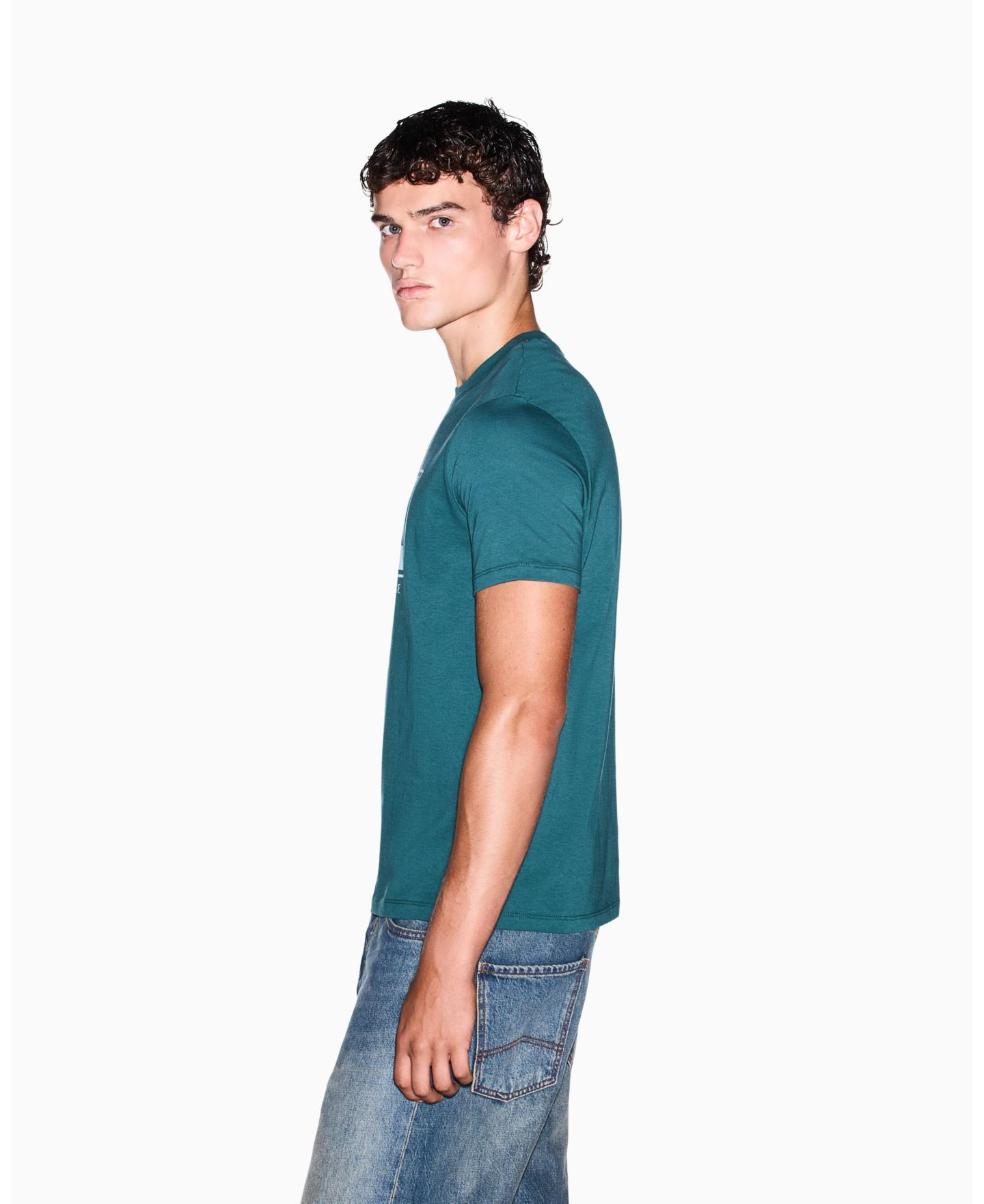 Мужская футболка A|X Armani Exchange Box Logo, цвет: Alloy — фото 33
