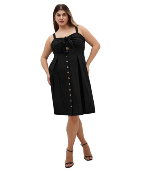 Женское платье CITY CHIC Sweetly Tied Midi, цвет: Чёрный