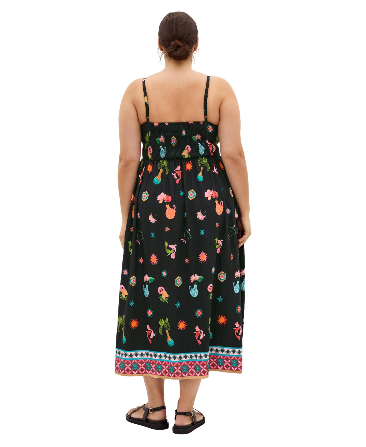 Женское платье CITY CHIC Plus Size Layla Square Neck A-Line Midi, цвет: Чёрный — фото 2