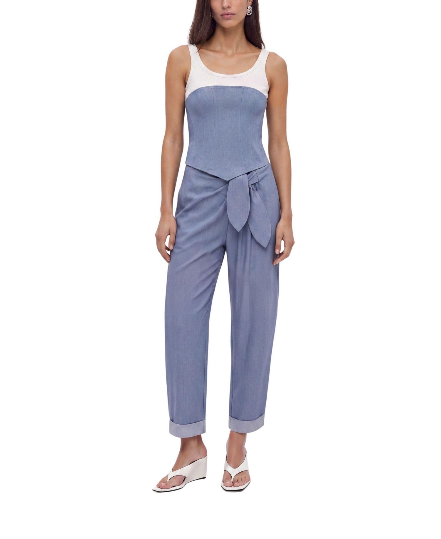 Women's Tie Detail Pleated Trousers