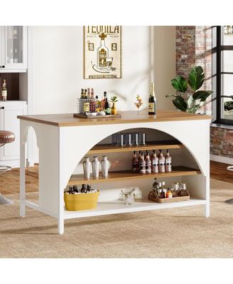 55" Industrial Bar Table with 3 Shelves