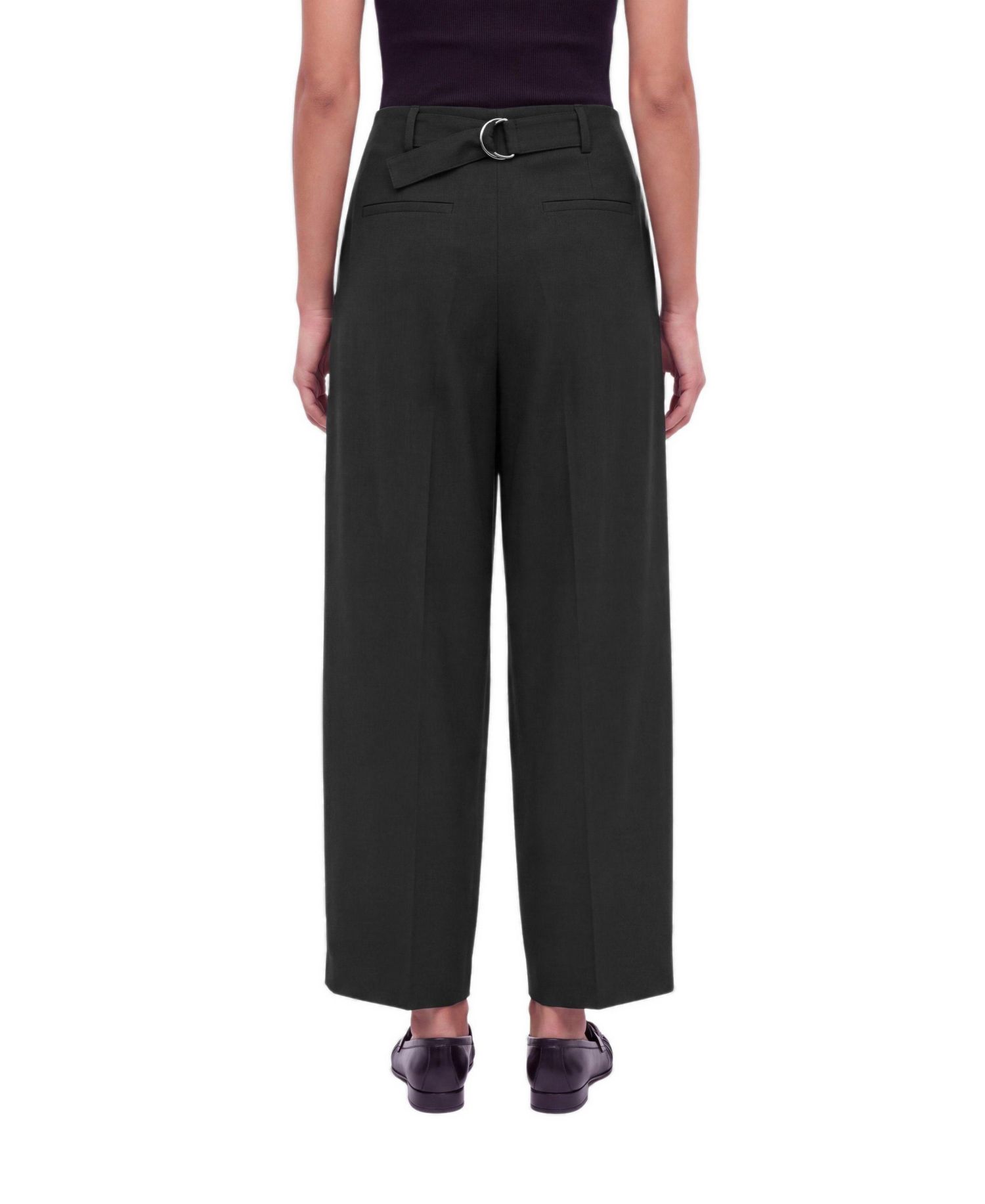Women's Double Pleat Belted Trousers